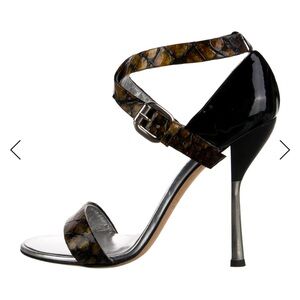 Giuseppe Zanotti Black and Brown Strappy Heels